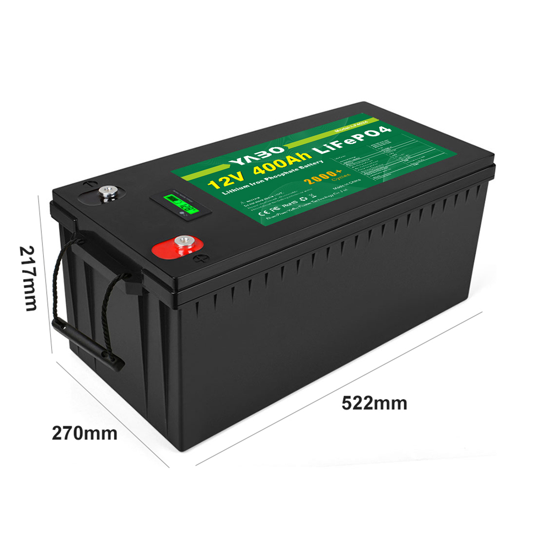 YABO 12V 400Ah LiFePO4 Batterij met Snel Opladen voor Huisopslag